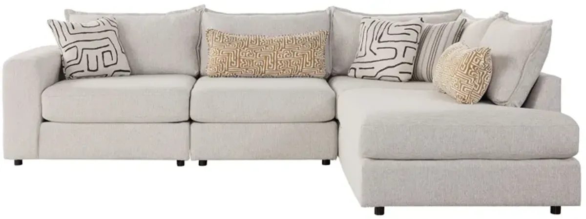Dream 4-Piece Sectional with Right Arm Facing Bump Chaise