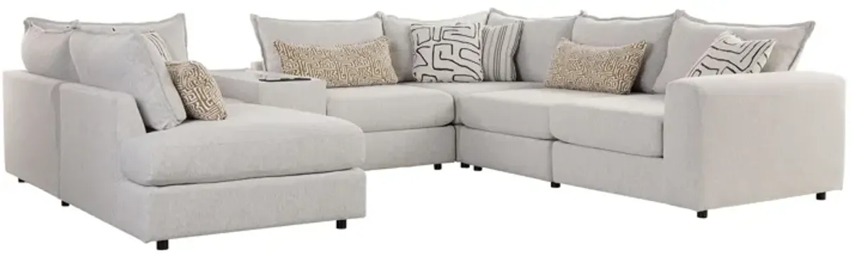 Dream 7-Piece Console Sectional with Left Arm Facing Bump Chaise