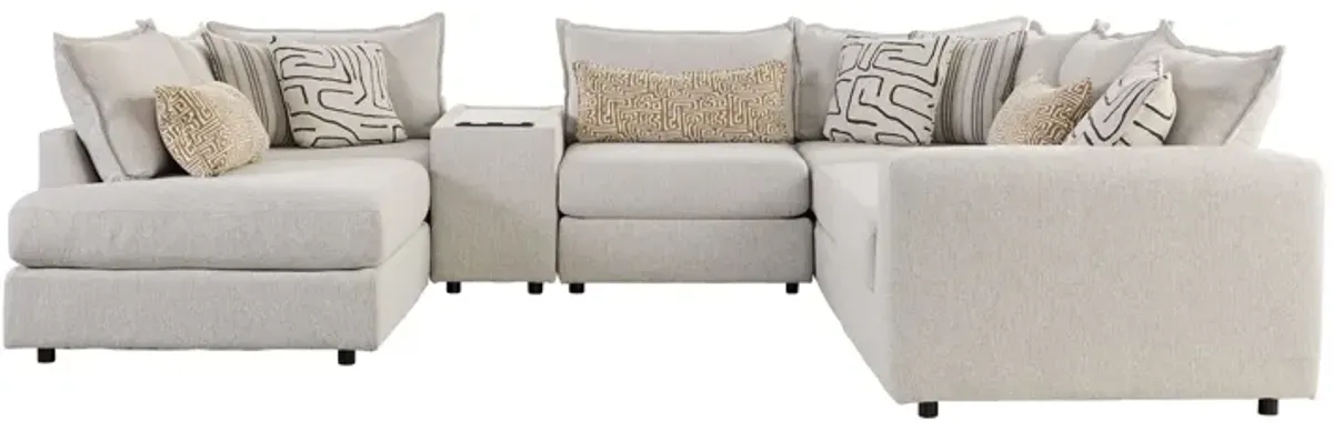 Dream 7-Piece Console Sectional with Left Arm Facing Bump Chaise