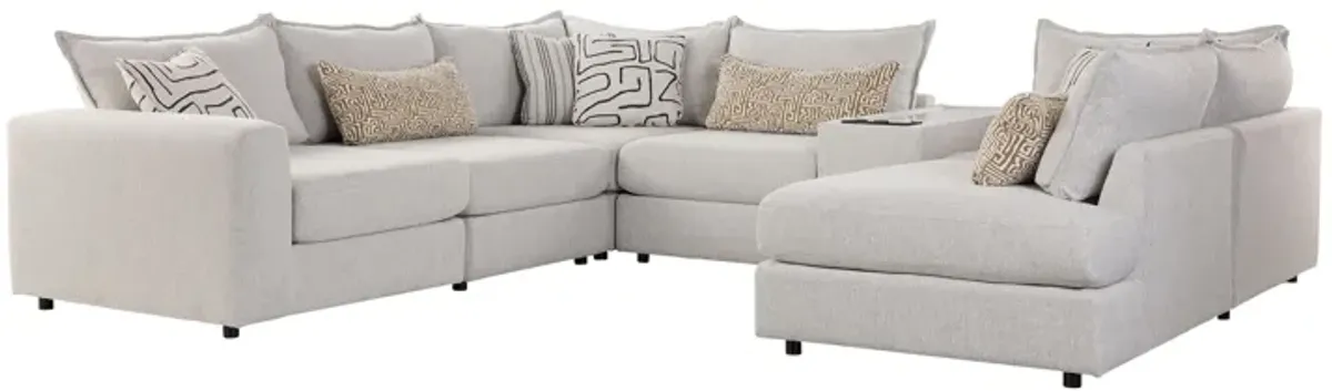 Dream 7-Piece Console Sectional with Right Arm Facing Bump Chaise