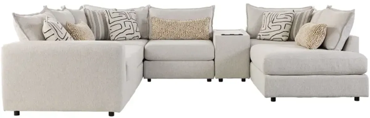 Dream 7-Piece Console Sectional with Right Arm Facing Bump Chaise