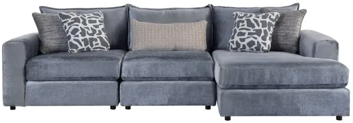 DreamTwo Steel 3-Piece Sectional with Right Arm Facing Chaise