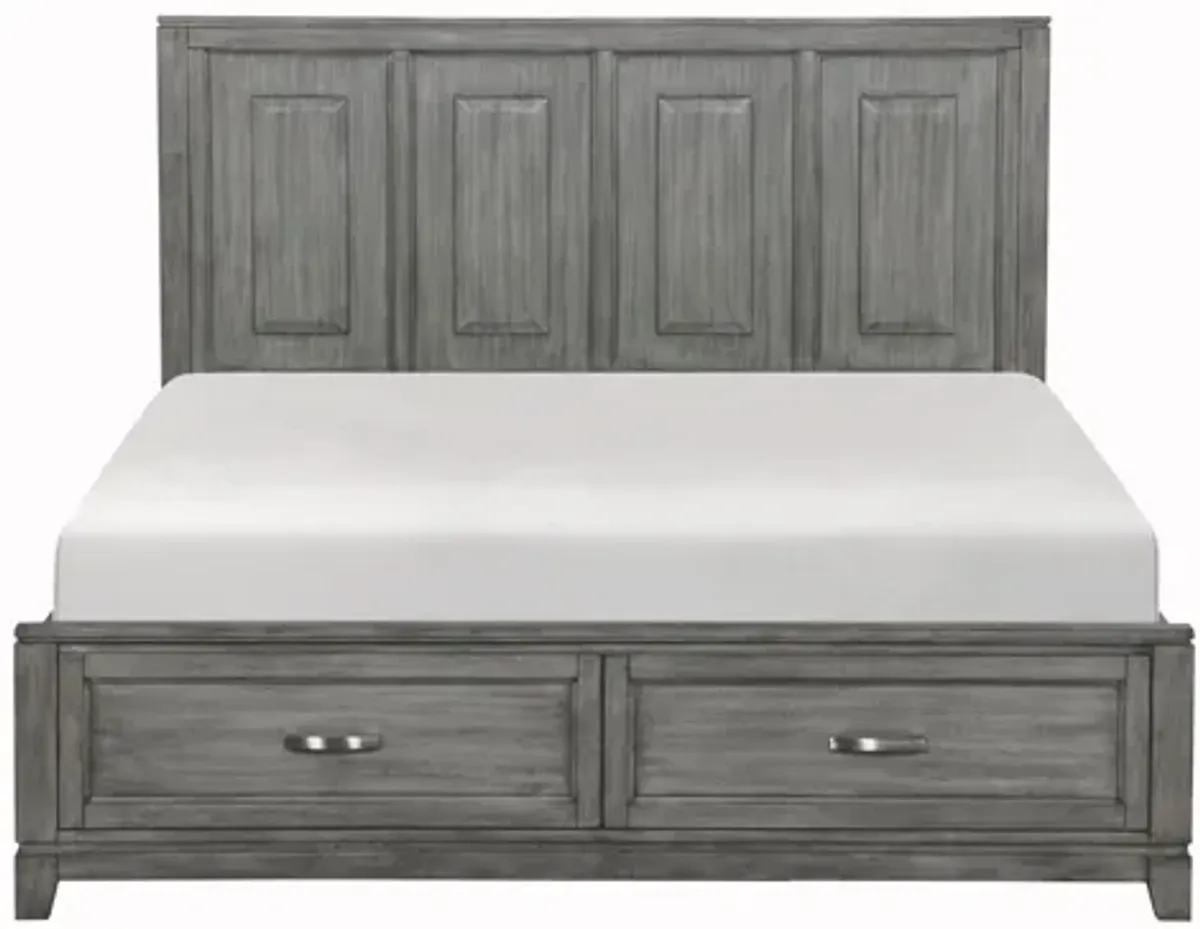 Garretson King Platform Bed with Footboard Storage - Gray