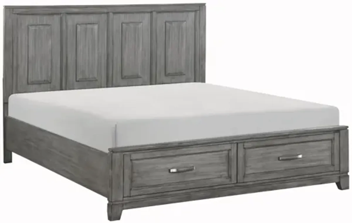 Garretson King Platform Bed with Footboard Storage - Gray