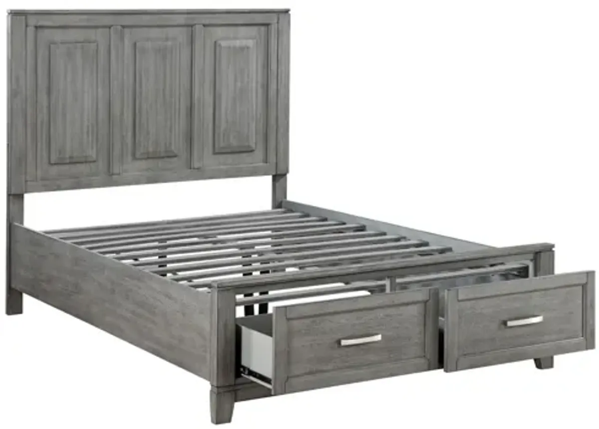 Garretson Full Platform Bed with Footboard Storage - Gray