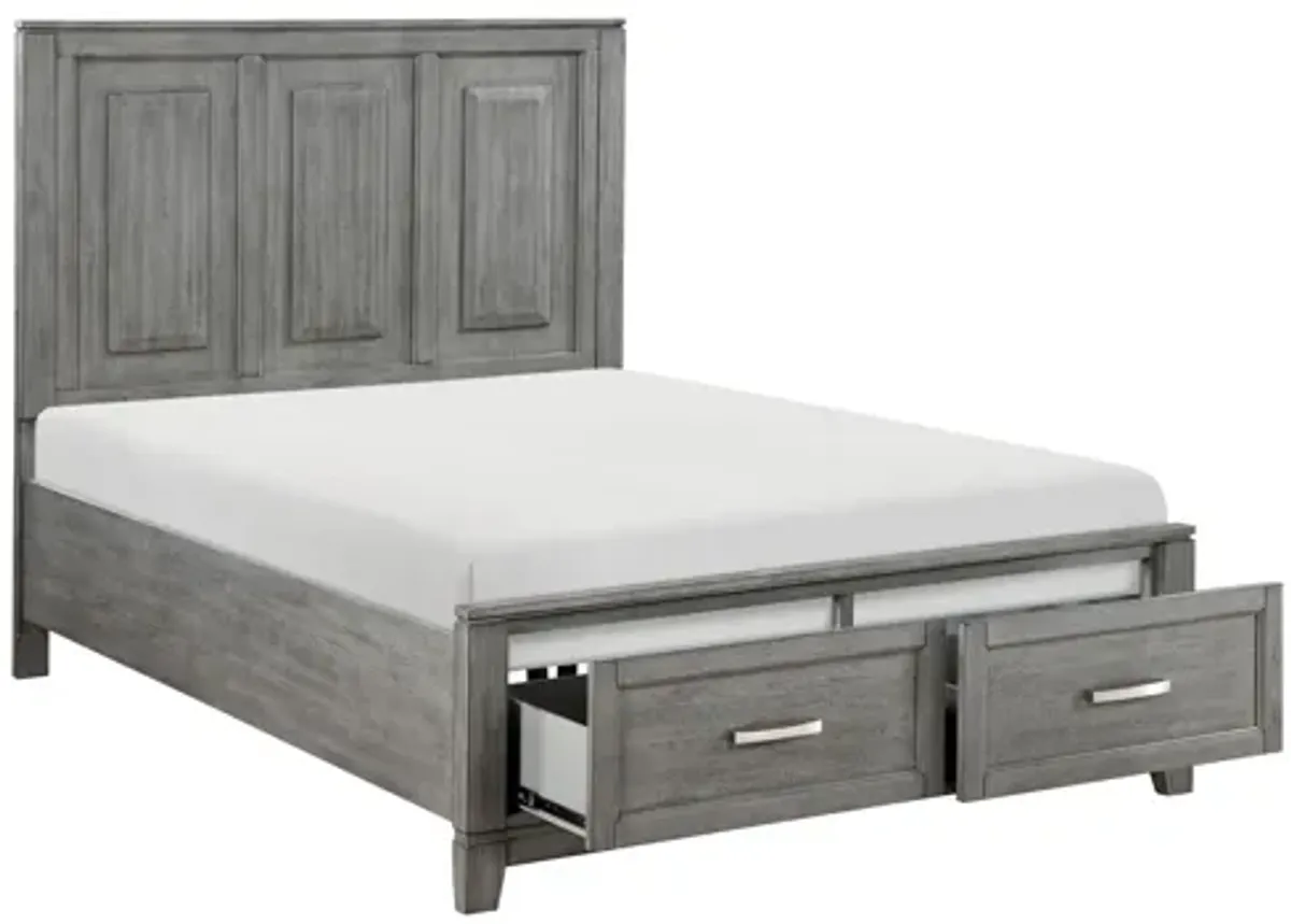 Garretson Full Platform Bed with Footboard Storage - Gray