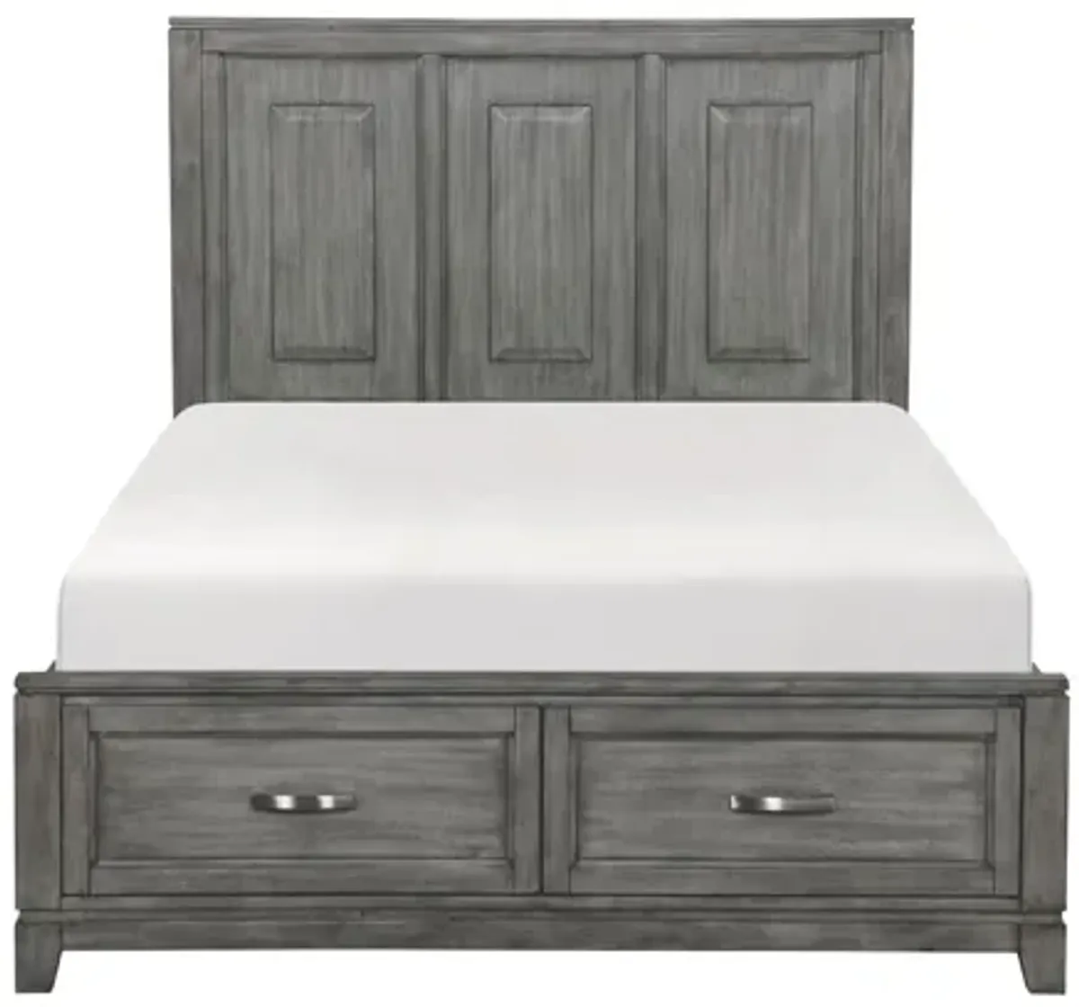 Garretson Queen Platform Bed with Footboard Storage - Gray