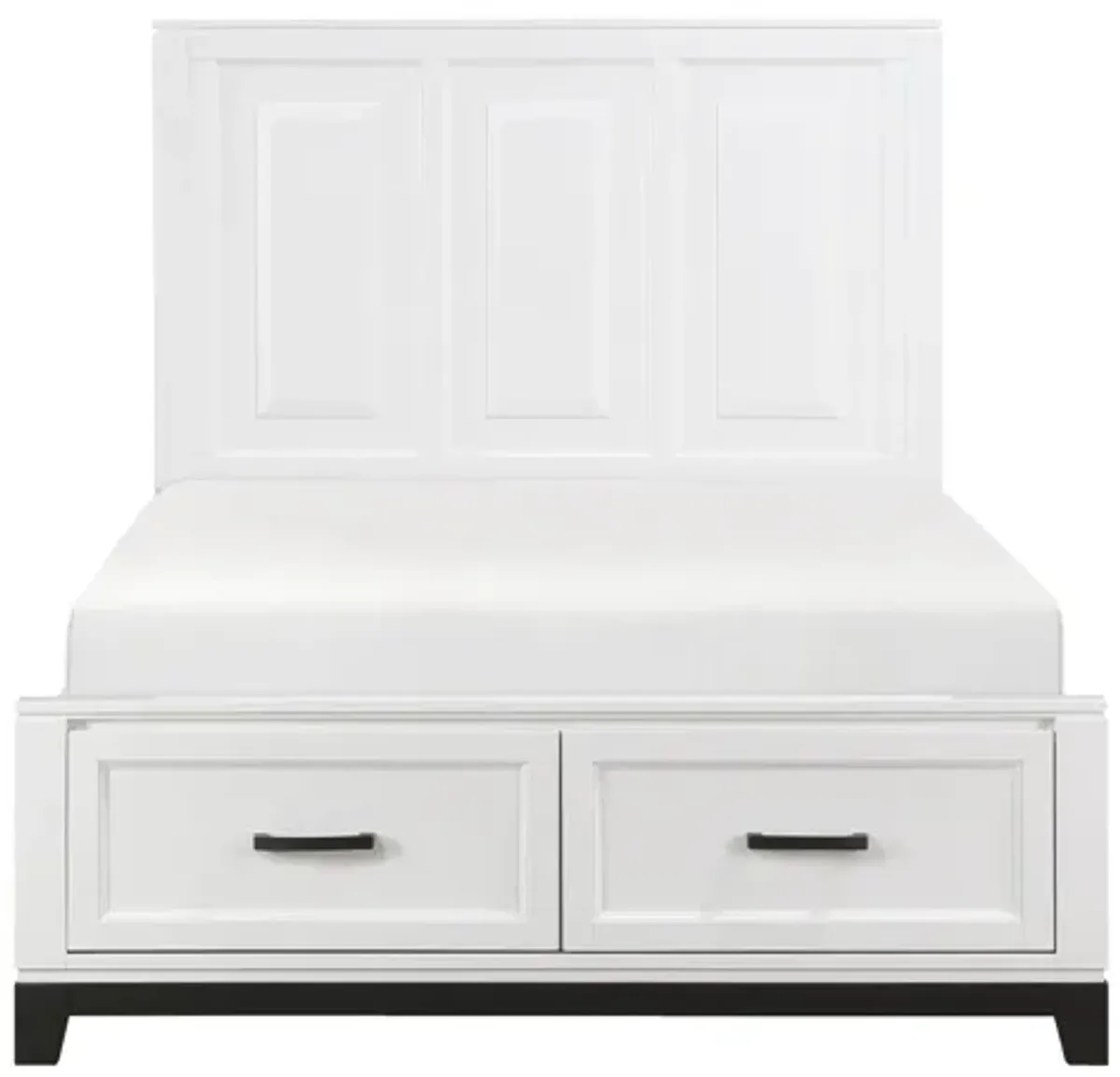 Garretson Full Platform Bed with Footboard Storage - White