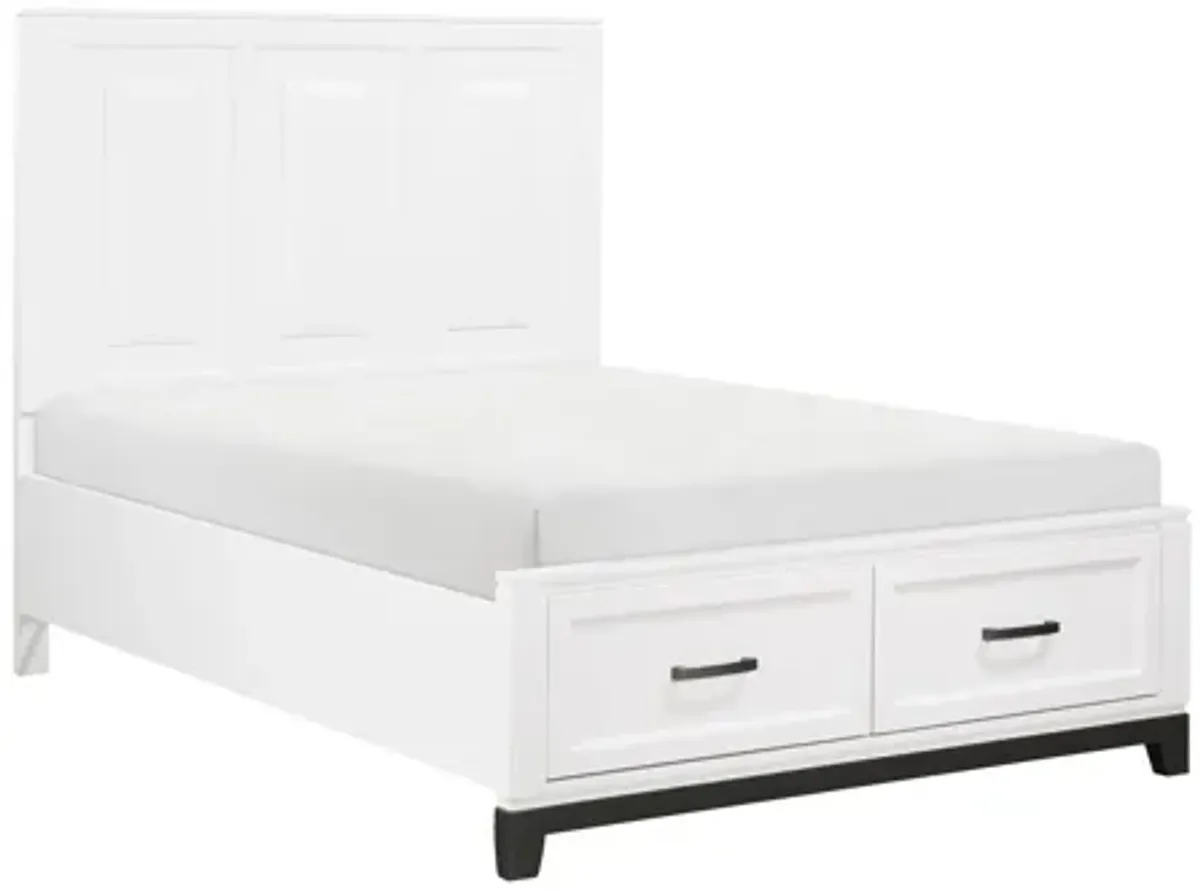 Garretson Full Platform Bed with Footboard Storage - White