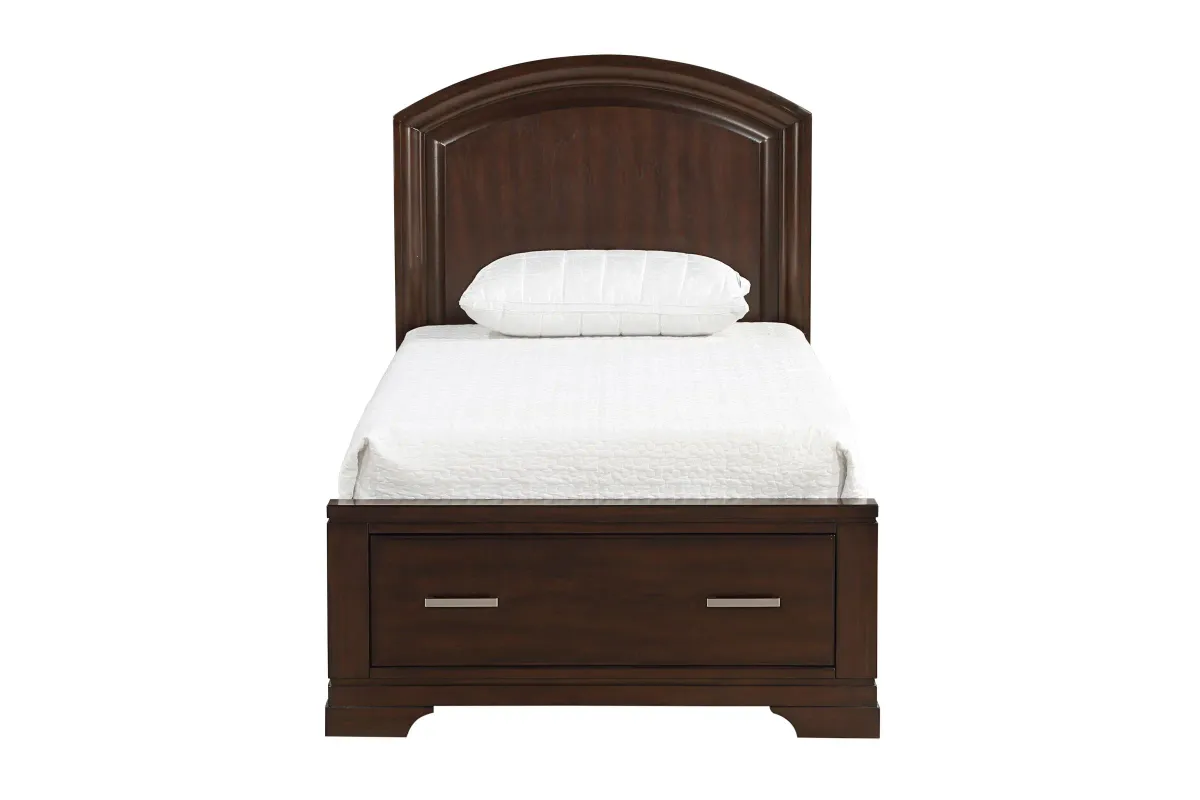 Hudson Twin Platform Bed with Footboard Storage - Cherry