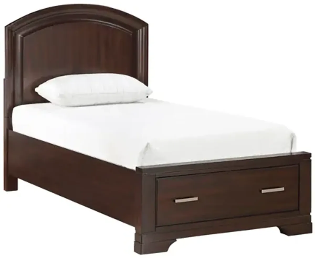 Hudson Twin Platform Bed with Footboard Storage - Cherry