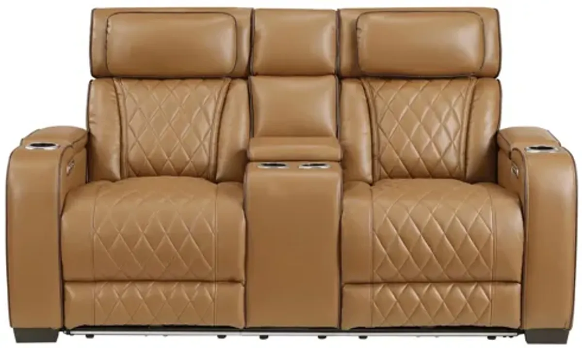 Fairway Power Double Reclining Loveseat - Brown