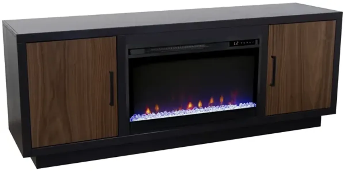 Aria 66 inch Fireplace TV Stand - Black and Walnut