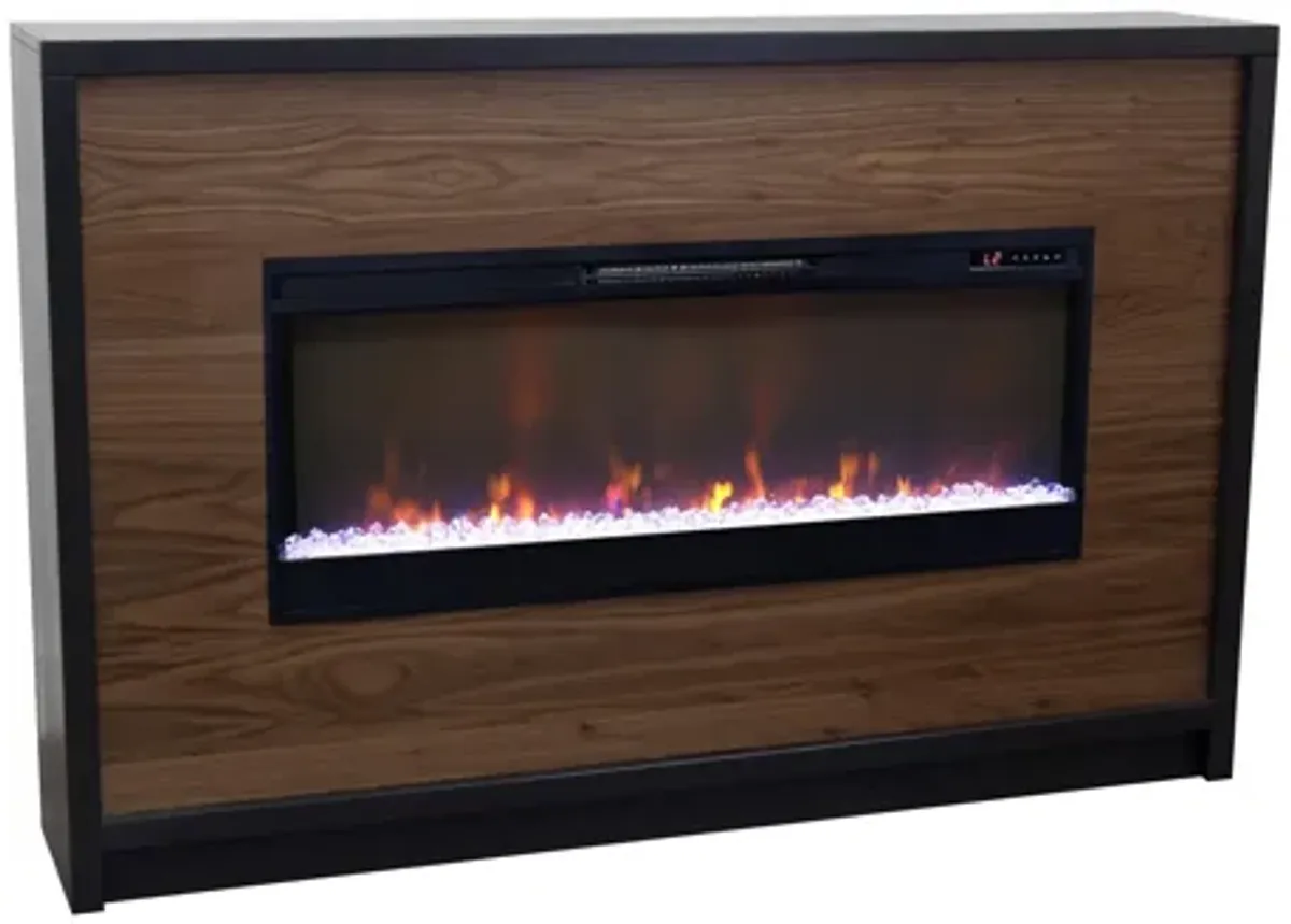Aria 62" Fireplace Mantel - Black and Walnut