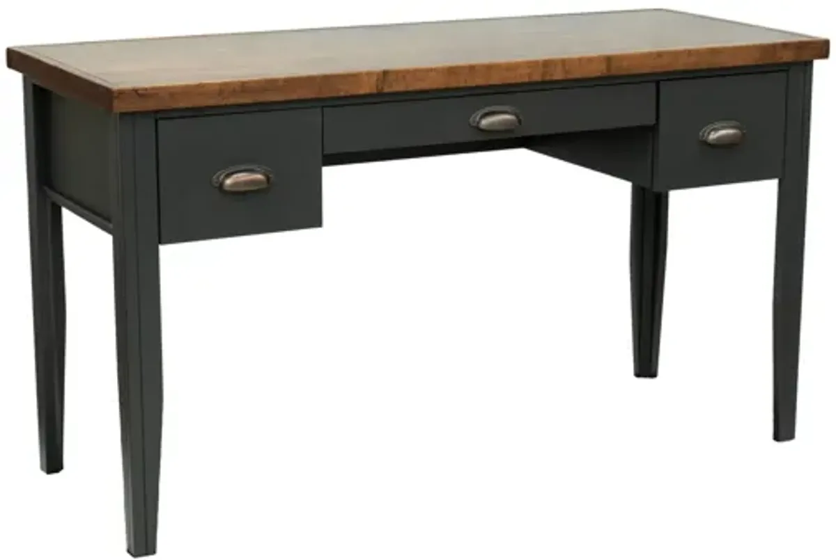 Essex 53 inch Writing Desk - Black and Whiskey