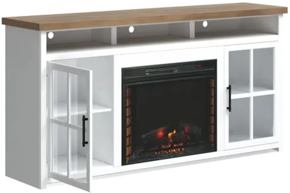 Hampton 74 inch Fireplace TV Stand Console - Jasmine  and Barnwood
