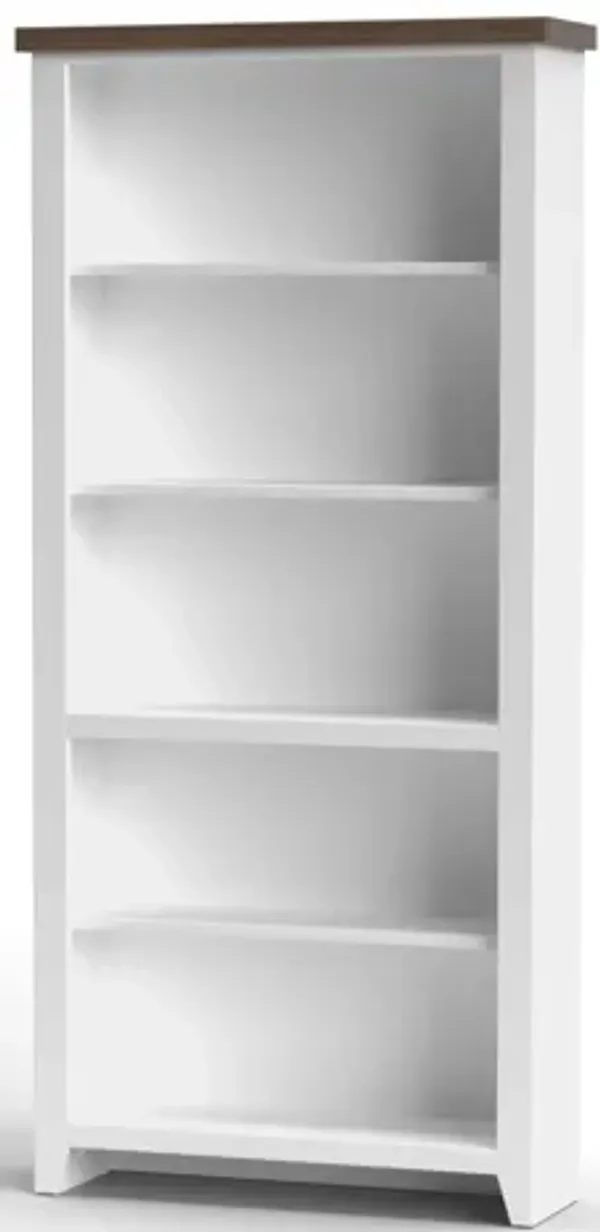 Hampton 72 inch 5-shelf Bookcase - Jasmine and Barnwood