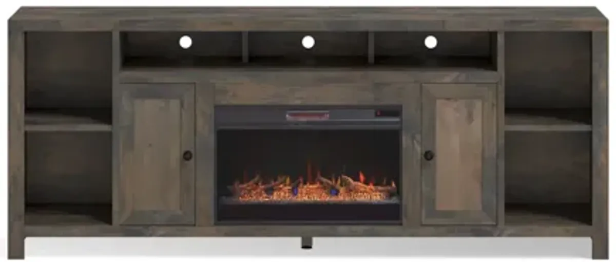 Joshua Creek 84 inch Electric Fireplace TV Stand - Barnwood