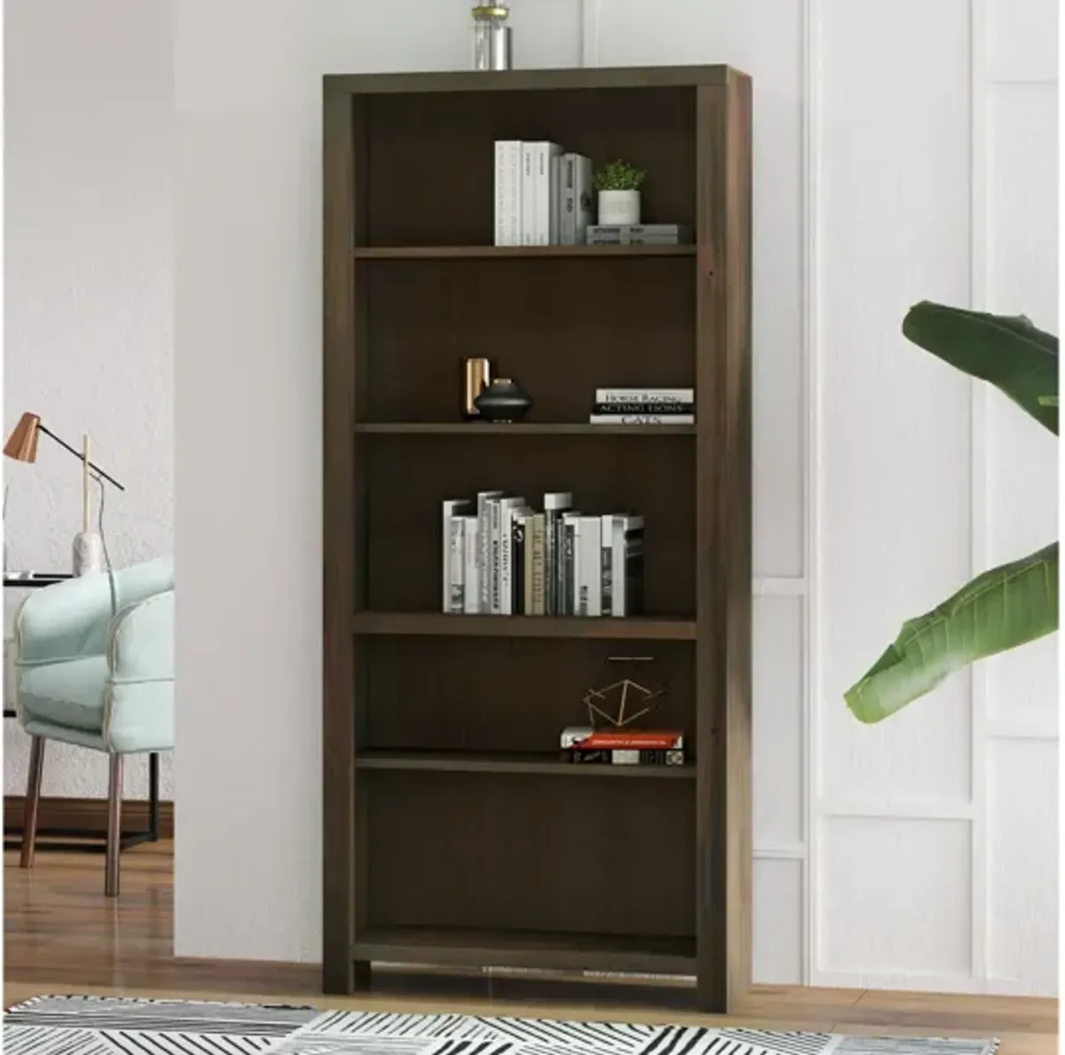 Joshua Creek 72 inch 5-shelf Bookcase - Barnwood