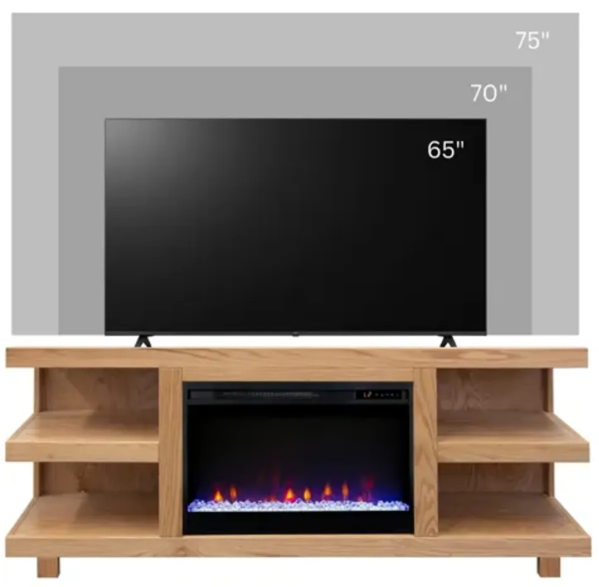 Laurel Canyon 65" Fireplace TV Stand - Natural