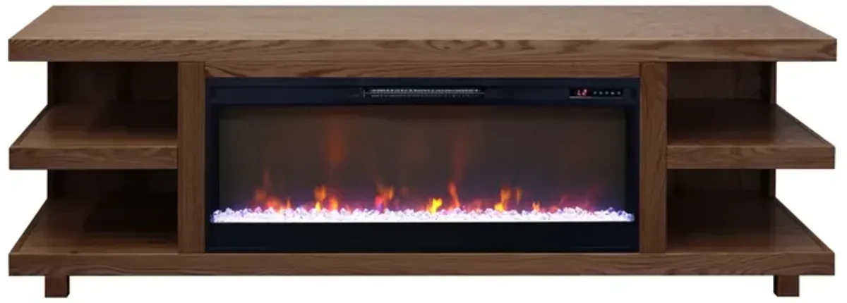 Laurel Canyon 82 inch Fireplace TV Stand - Oak Bourbon