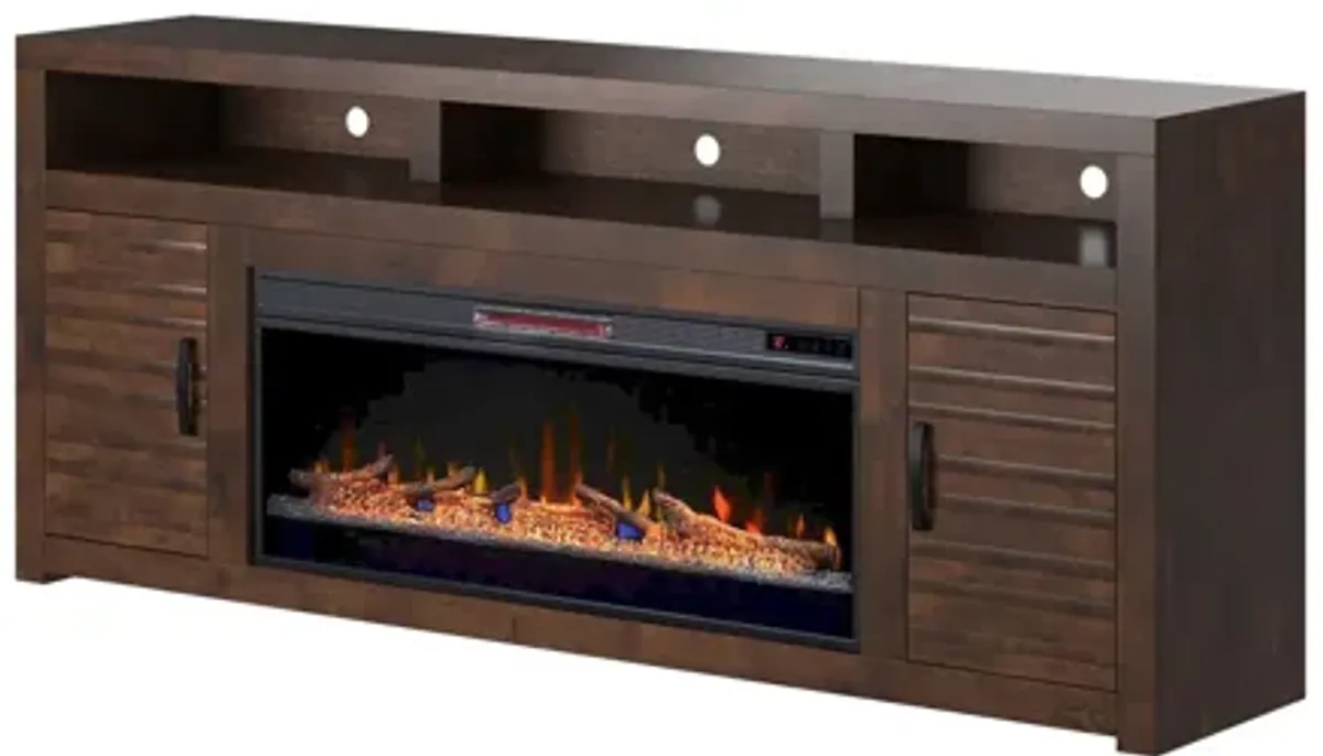 Sausalito 78 inch Electric Fireplace TV Stand Console - Whiskey