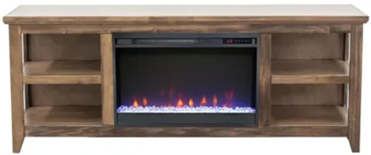 Studio 65 inch Fireplace TV Stand - Bourbon