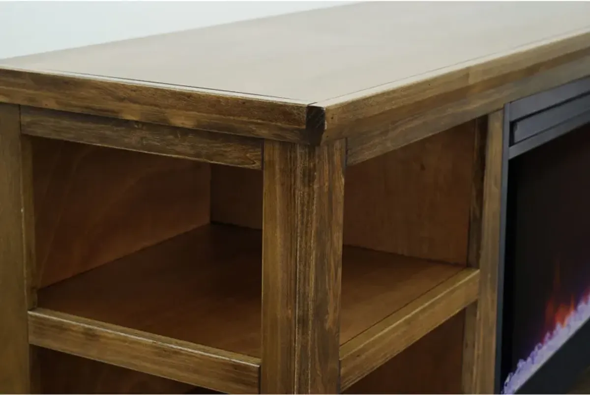 Studio 82 inch Fireplace TV Stand - Bourbon