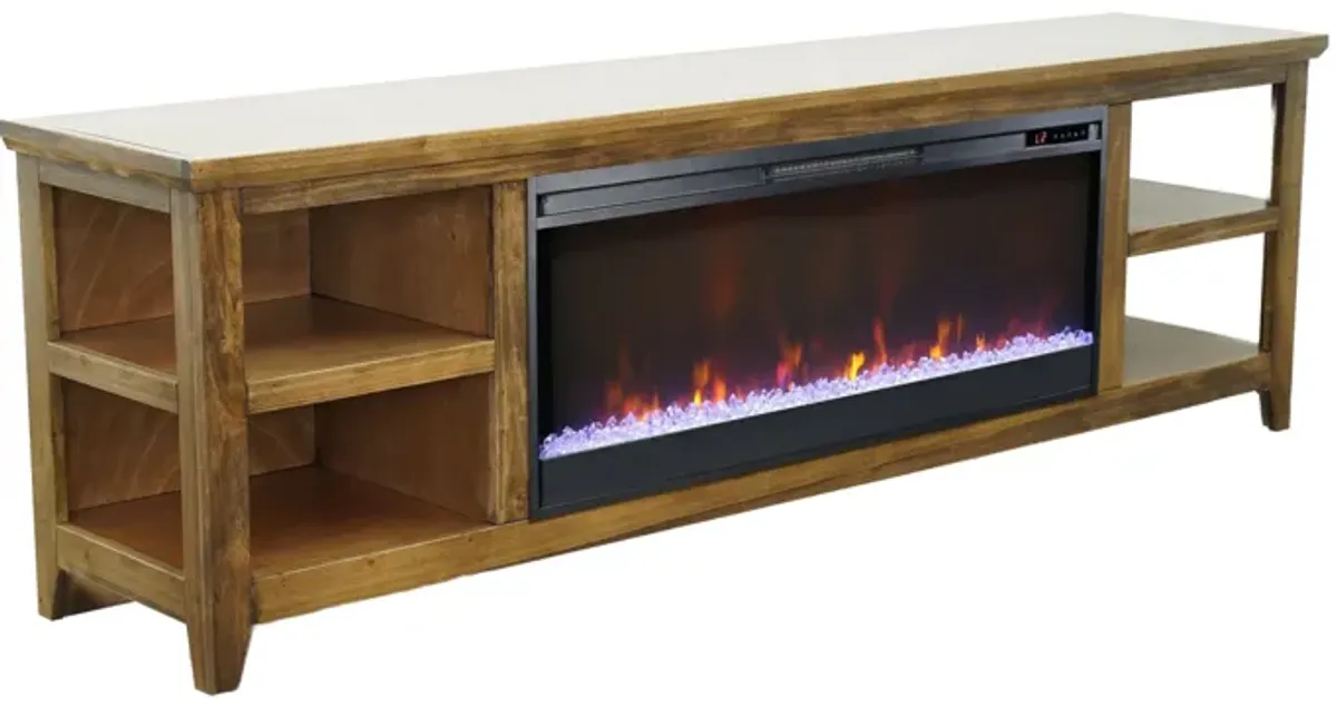 Studio 82 inch Fireplace TV Stand - Bourbon