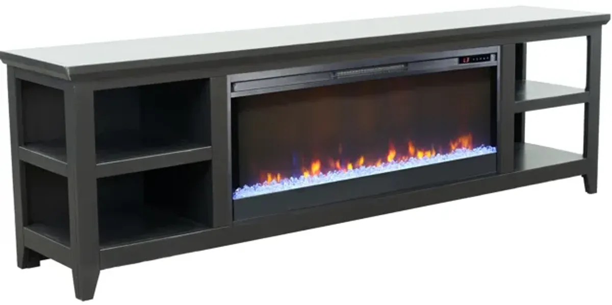 Studio 82 inch Fireplace TV Stand - Black