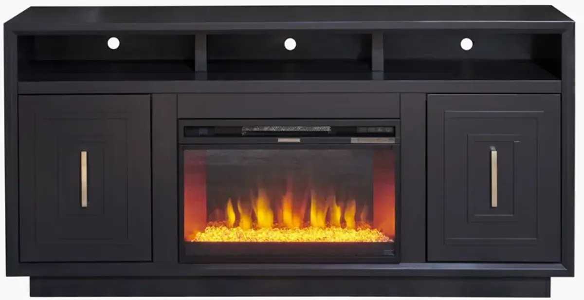 Sunset 67 inch Electric Fireplace TV Stand - Black