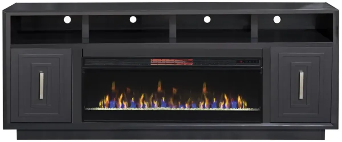 Sunset 83 inch Electric Fireplace TV Stand - Black