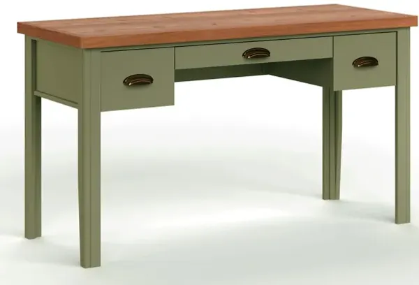 Vineyard 53 inch Writing Desk - Sage Green and Fruitwood