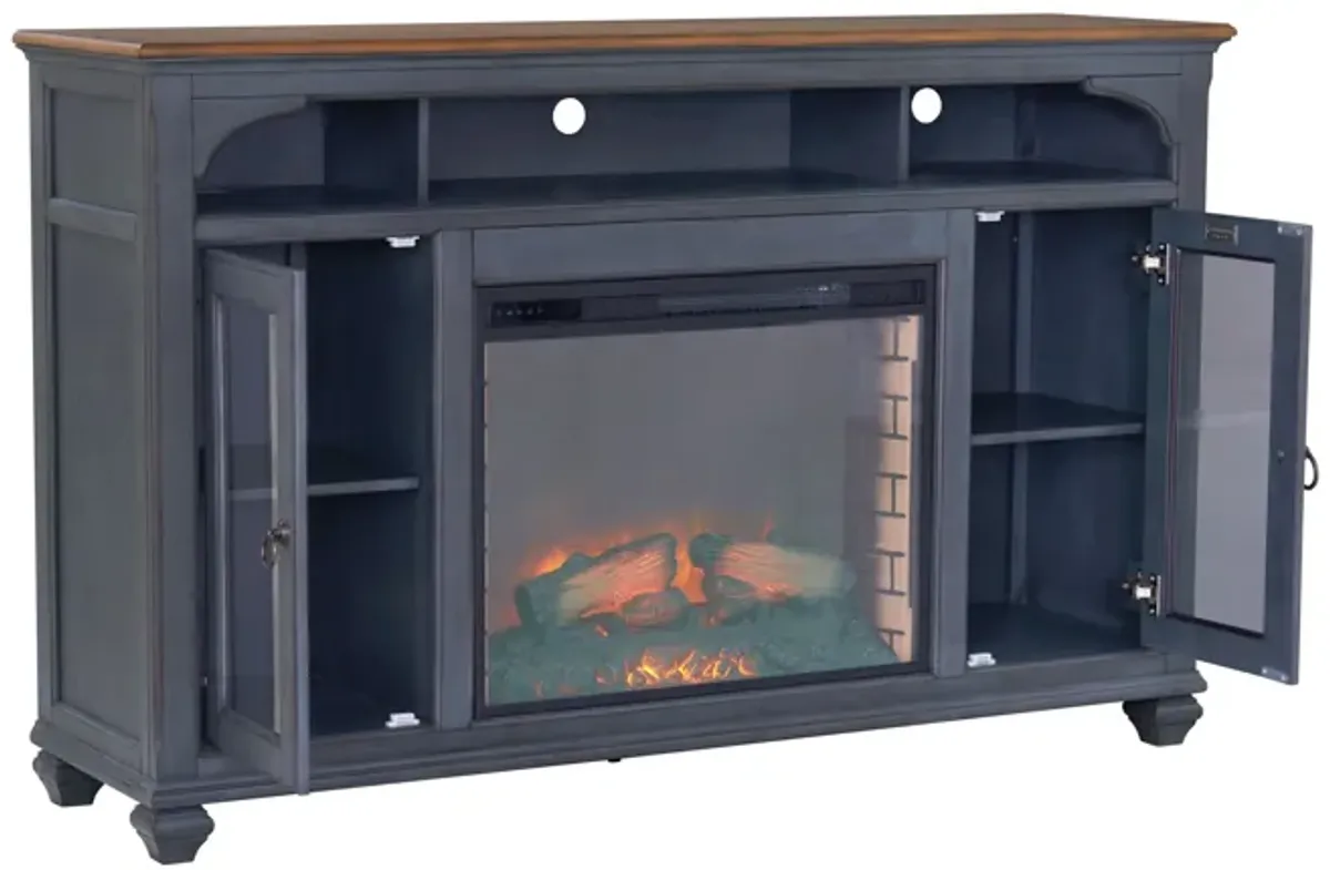 Americana 66 in Fireplace TV Stand - Corduroy Blue