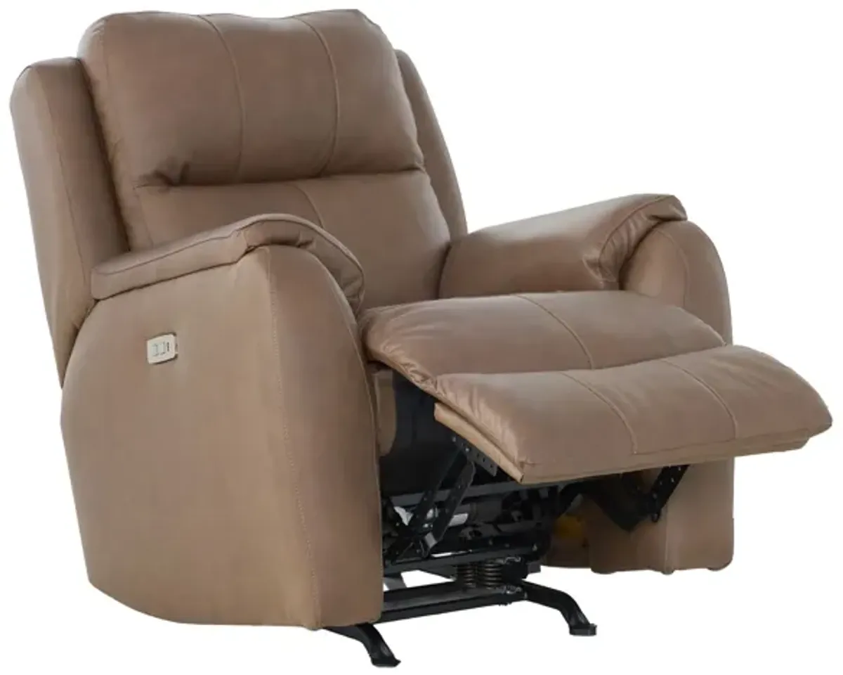 Cass Leather Dual Power Rocking Recliner