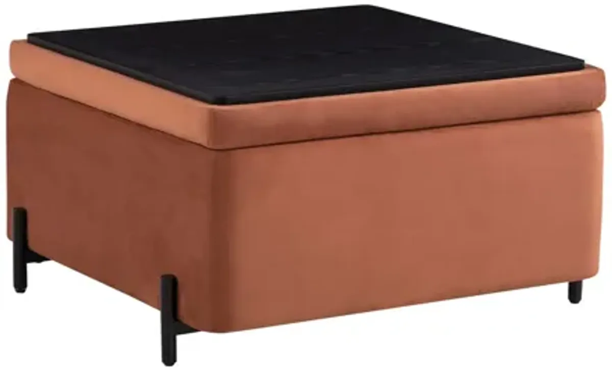 Kiley Large Storage Ottoman - Rust