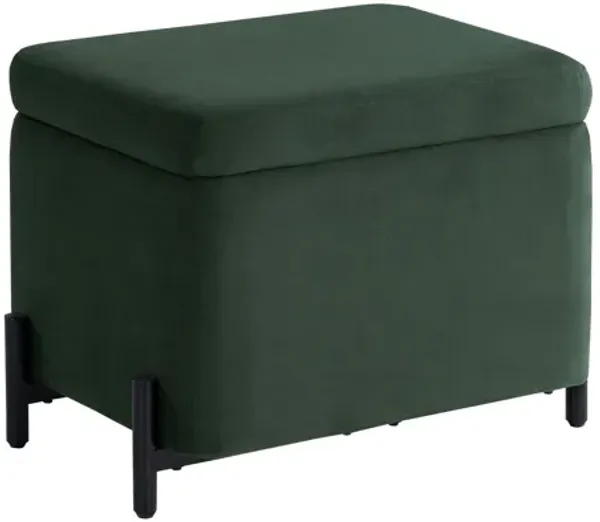 Kiley Small Storage Ottoman - Green