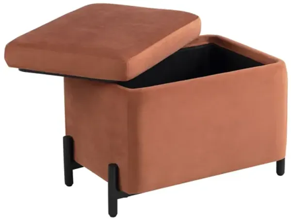 Kiley Small Storage Ottoman - Rust