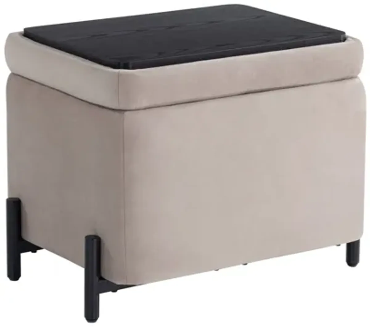 Kiley Small Storage Ottoman - Taupe