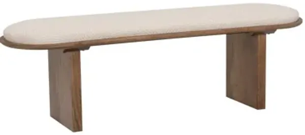 Oscar Pillar Oatmeal Wood Bench