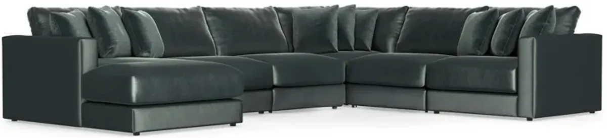 Brynn Pine 6-Piece Sectional with Left Arm Facing Chaise