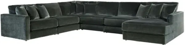 Brynn Pine 6-Piece Sectional with Right Arm Facing Chaise