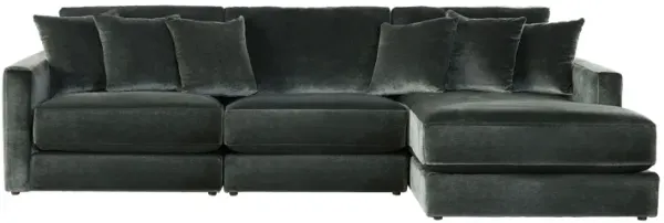 Brynn Pine 3-Piece Sectional with Right Arm Facing Chaise