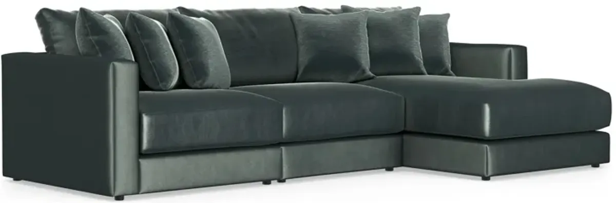 Brynn Pine 3-Piece Sectional with Right Arm Facing Chaise