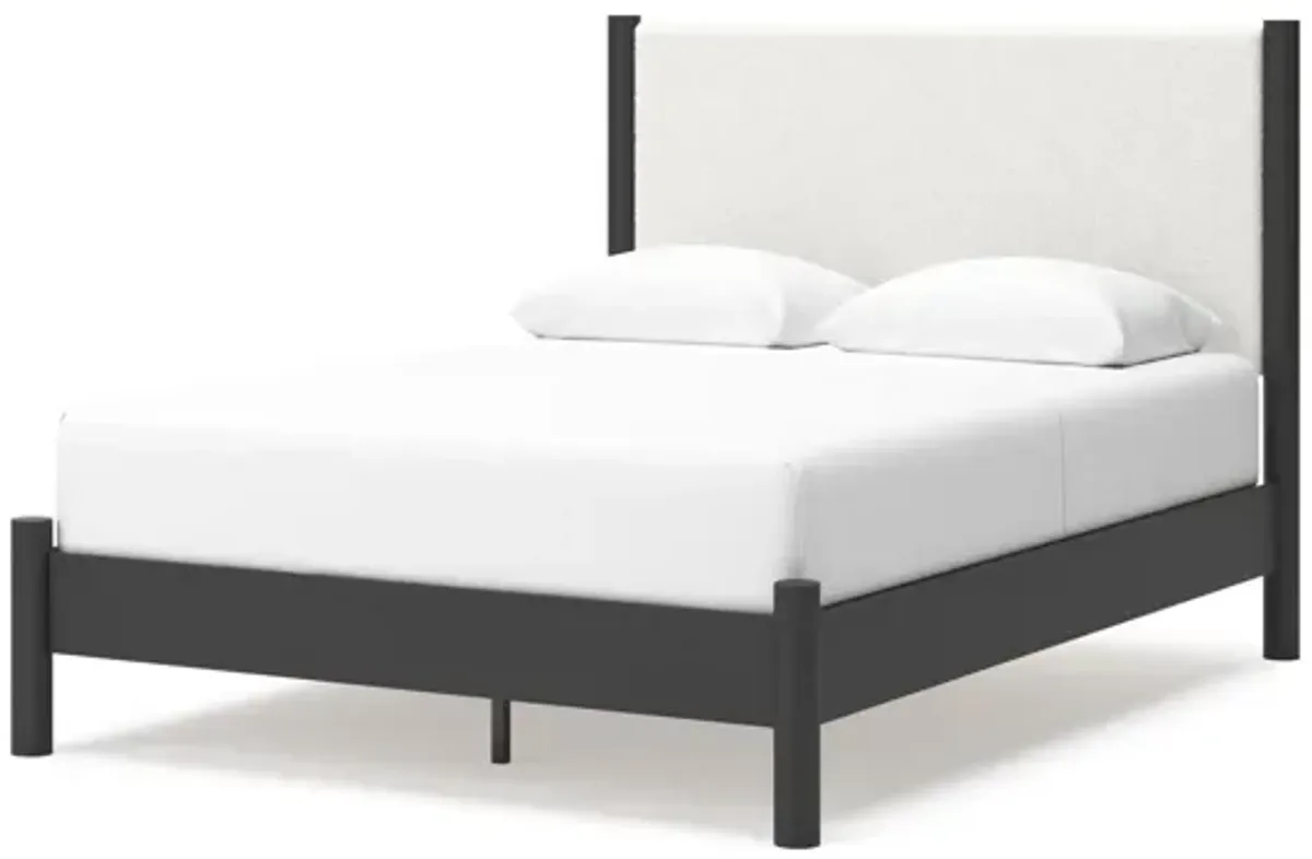 Cadmori King Upholstered Panel Bed - Black