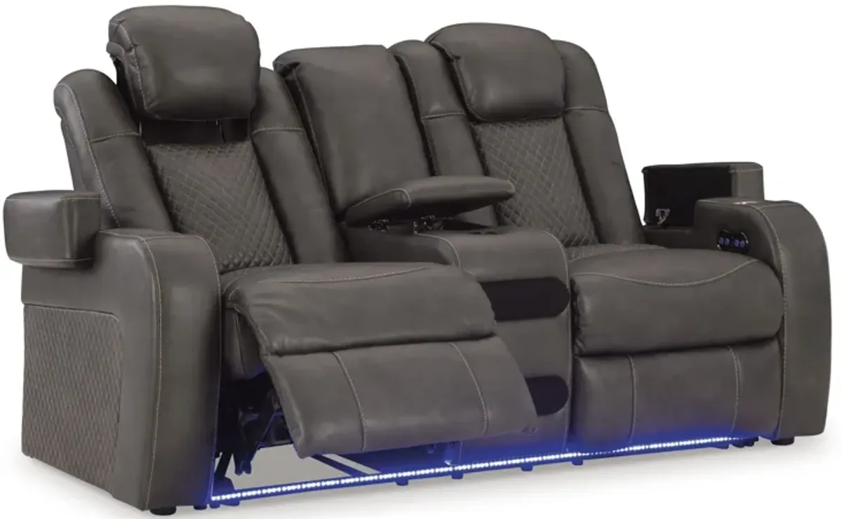 Fyne-Dyme Power Reclining Loveseat with Console