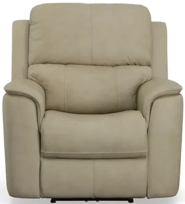 Oliver Beige Leather Triple Power Recliner