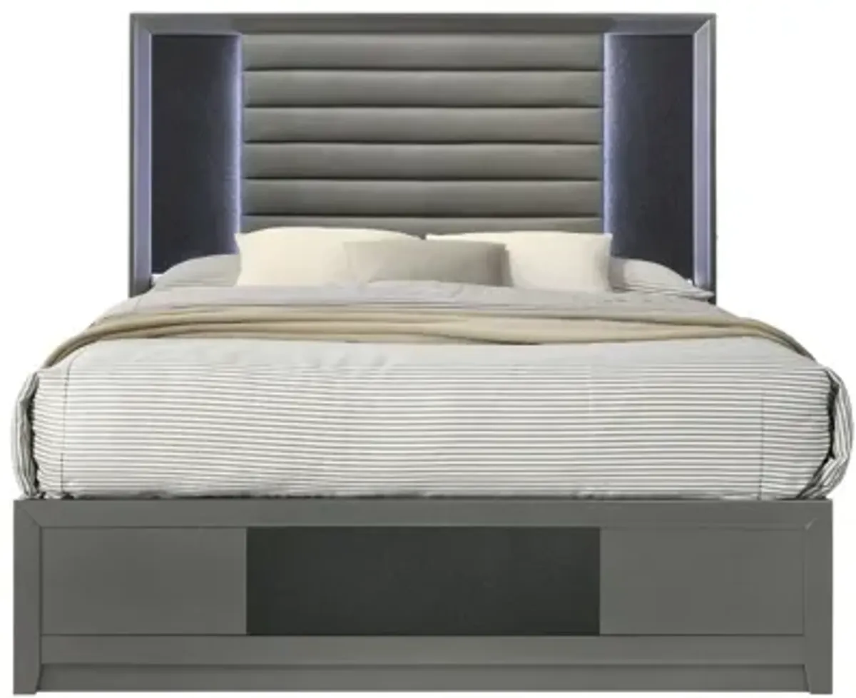 Nocturne Queen Platform Bed with Storage - Slate