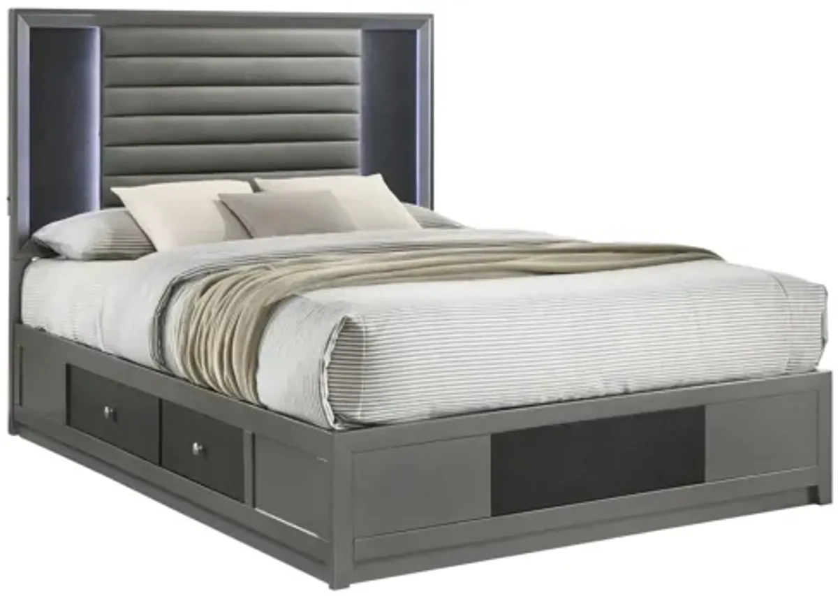 Nocturne Queen Platform Bed with Storage - Slate