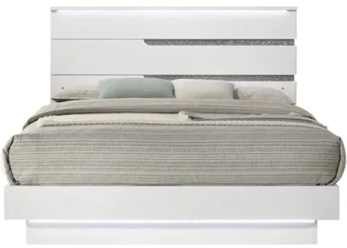 Paradox California King Platform Bed - White